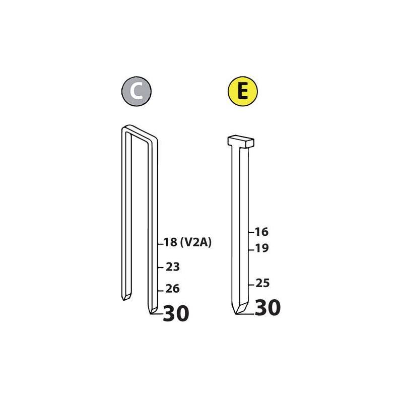 NOVUS hřebík typ E a 1000 ks č. J / 16 • Vtools.cz