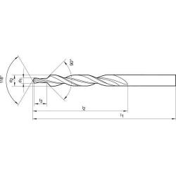Vícefázový vrták DIN 8378 HSS M 6 90 stupňů Format • Vtools.cz