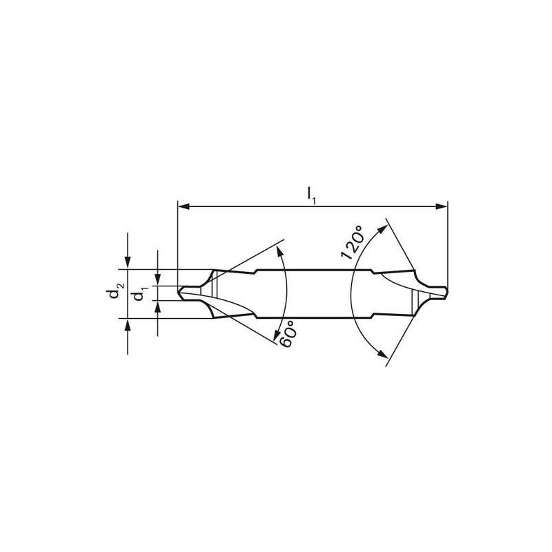 Středicí vrták D333 - B 120 stupňů HSS 1,60 mm broušený Format • Vtools.cz