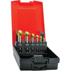 Sada Kuželový záhlubník HSS 120 stupňů 6,3-20,5 mm TiN Format • Vtools.cz