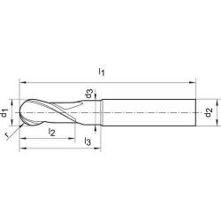 Fréza rádiusová monolitní z tvrdokovu Format GT 12,0 mm Z2 medium HA TA-C • Vtools.cz