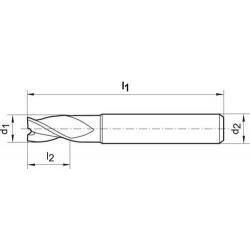 Fréza monolitní tvrdokovová D6127K TiAlN 7,0 mm HA Z 3 Gühring • Vtools.cz
