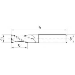 Fréza monolitní tvrdokovová D6127L TiAlN 10,0 mm HA Z 2 Format • Vtools.cz