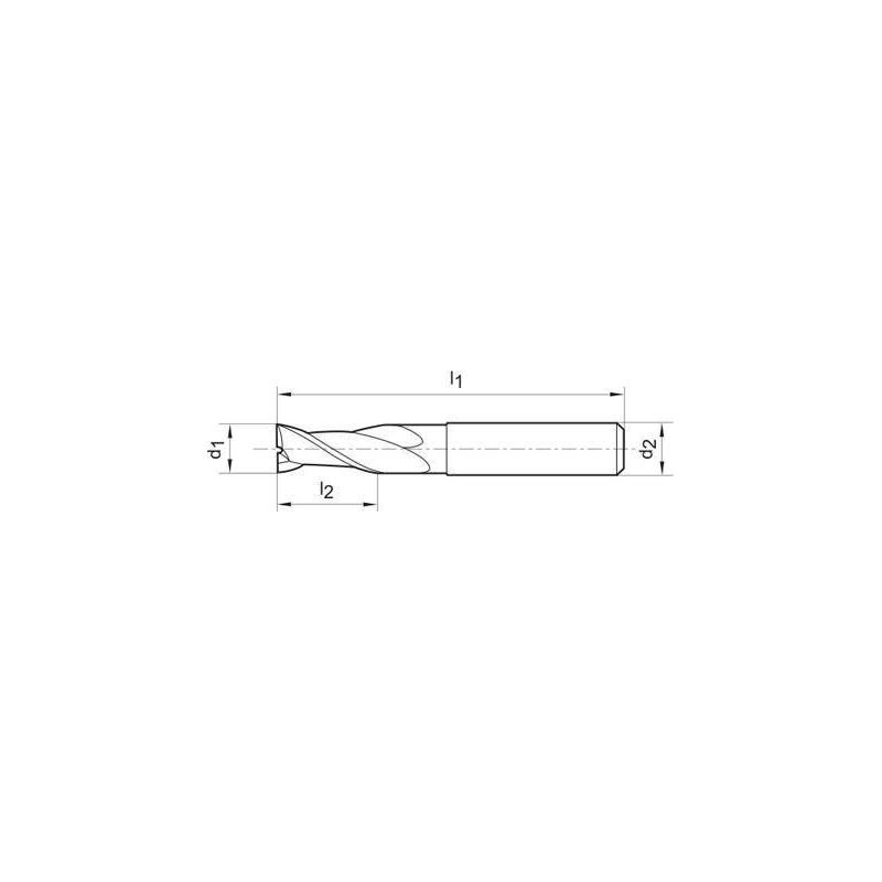 Fréza monolitní tvrdokovová D6127L TiAlN 10,0 mm HA Z 2 Format • Vtools.cz