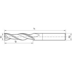 Fréza monolitní tvrdokovová WN 6,0 mm extra dlouhá HB Z 2 Format • Vtools.cz