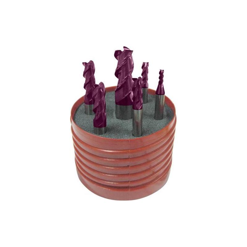 Format Sada fréz tvrdokovových TiAlN, 4-12 mm, 6 kusů, DIN 6527 • Vtools.cz