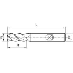 Fréza monolitní tvrdokovová D6527L TiAlN 8,0 mm 45G Z 3 Format • Vtools.cz