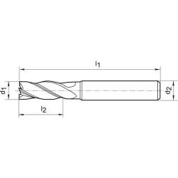 Fréza monolitní tvrdokovová D6527K WN TiAlN 20,0 mm D20 mm HB Z4 Format • Vtools.cz