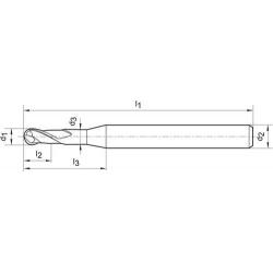 Miniaturní fréza VHM TiALN 4,0 16 mm D6 Z2 Format • Vtools.cz