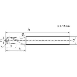 Fréza kulová monolitní tvrdokovová WN TiALN 10,0 mm HA Z 2 L Format • Vtools.cz