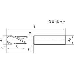 Fréza kulová monolitní tvrdokovová WN FIRE 8,0 mm HA Z 2 L Gühring • Vtools.cz