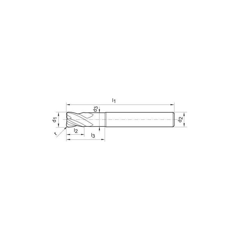 Fréza TK torusová monolitní ALU 12,0/3,0 mm Z3 Gühring • Vtools.cz