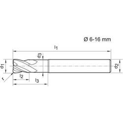 Fréza torusová monolitní VHM TiALN 6,0/0,60 mm Z4 E.K.Format • Vtools.cz
