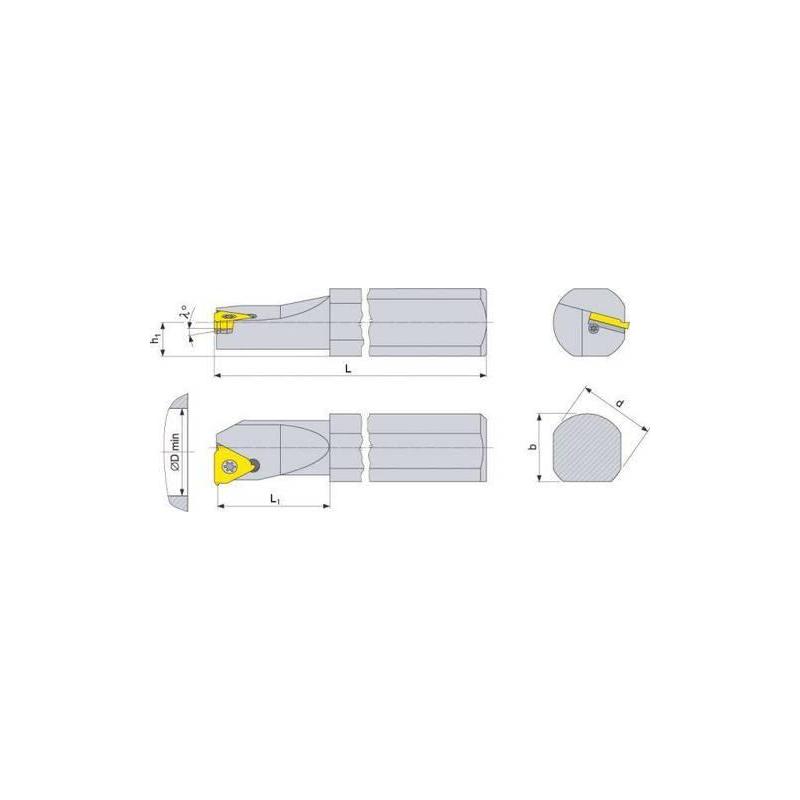 Držák pro závitové destičky VBD (výměnná břitová destička) pravý 12/16 TN16 • Vtools.cz