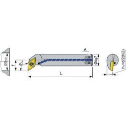 Držák s vnitřním chlazením pro vyměnitelné břitové destičky 93 Grad m.IK. A10H SDUCL 07 • Vtools.cz