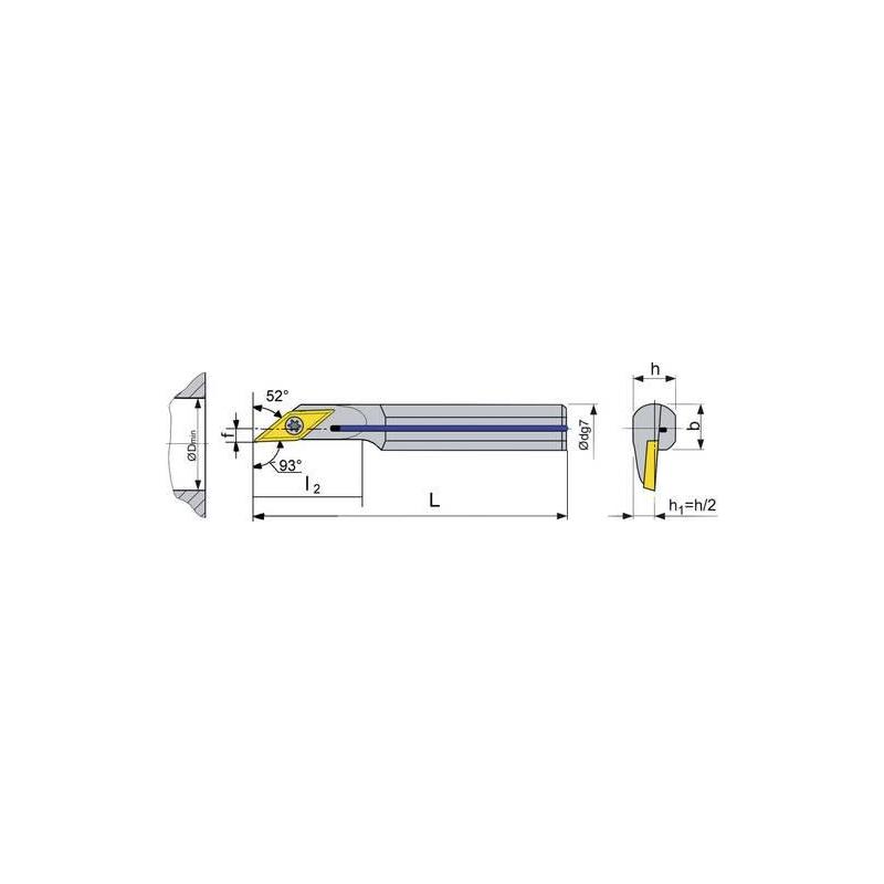 Držák s vnitřním chlazením pro vyměnitelné břitové destičky 52 Grad m.IK. A25M SVJCL 16 • Vtools.cz