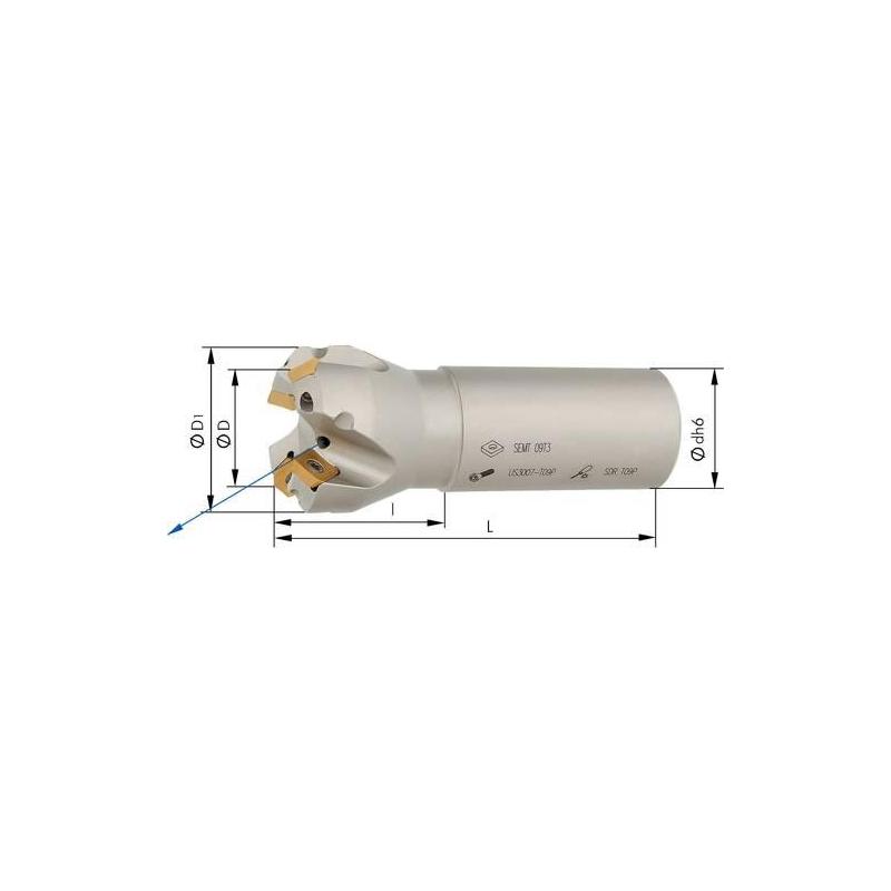 Čelní fréza 45° s vnitřním chlazením D 25 mm Z 3 • Vtools.cz
