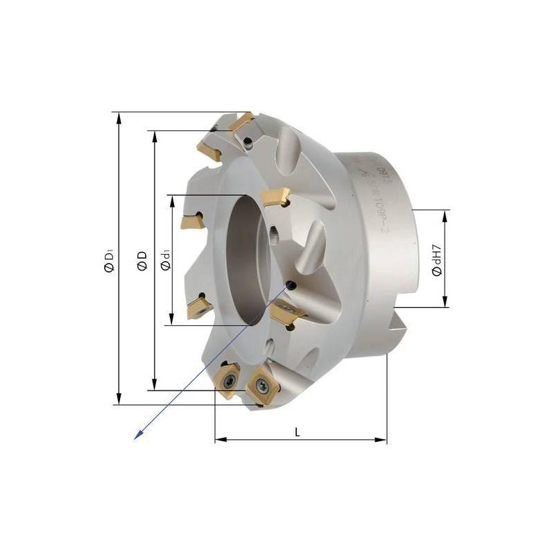 Čelní fréza 45° s vnitřním chlazením D 50 mm Z 5 • Vtools.cz