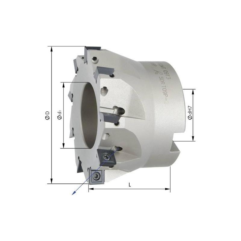 Rohová fréza 90° s vnitřním chlazením D 40 mm Z 5 SOMT09 • Vtools.cz