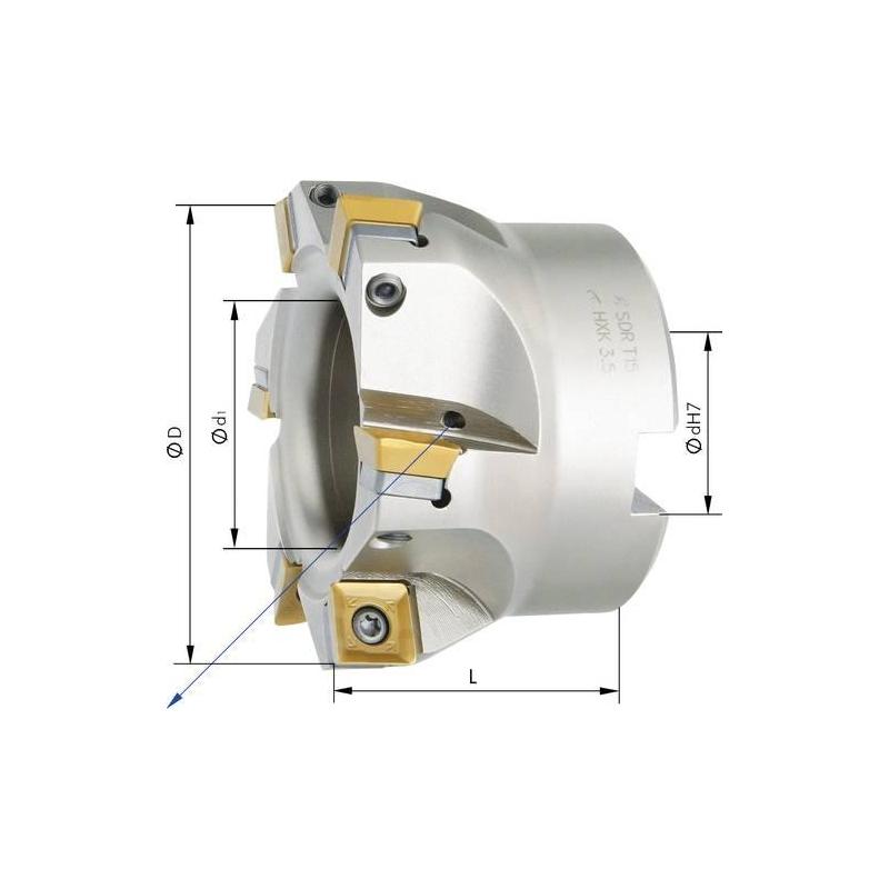 Rohová fréza 90° s vnitřním chlazením D 50 mm Z 5 SDMT12 • Vtools.cz