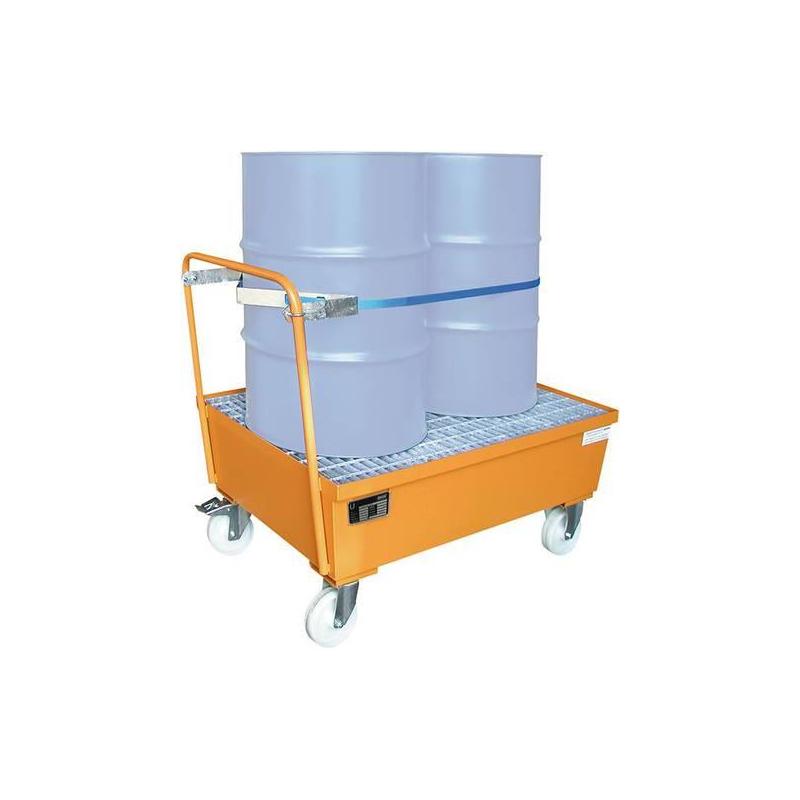 Mobilní odkapávací nádoba 2x200ltr. žlutooranžová • Vtools.cz