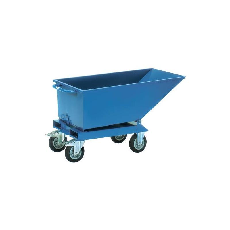 Sklápěcí vozík leskle modrý 250L, RAL 5007, 500kg • Vtools.cz