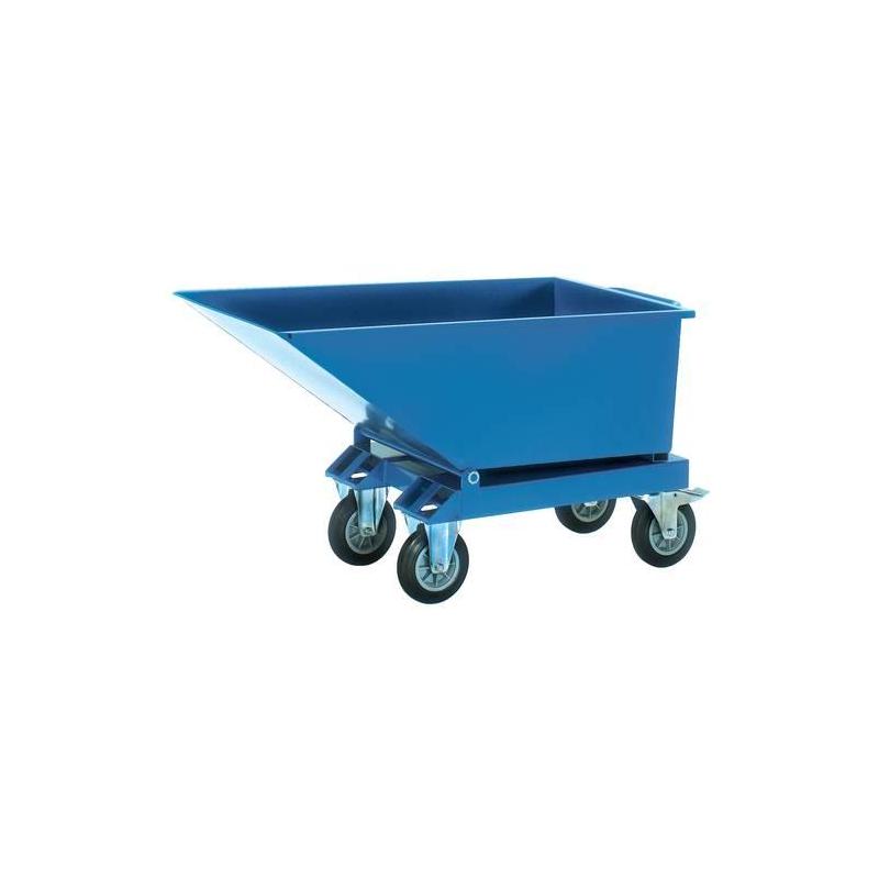 FETRA Výklopný přepravník s výpustí a kolečky modrý 4701 A, TK 500kg, 250L, RAL 5007 • Vtools.cz