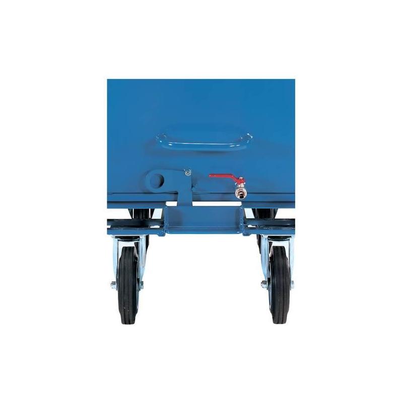 FETRA Výklopný přepravník s výpustí a kolečky modrý 4701 A, TK 500kg, 250L, RAL 5007 • Vtools.cz