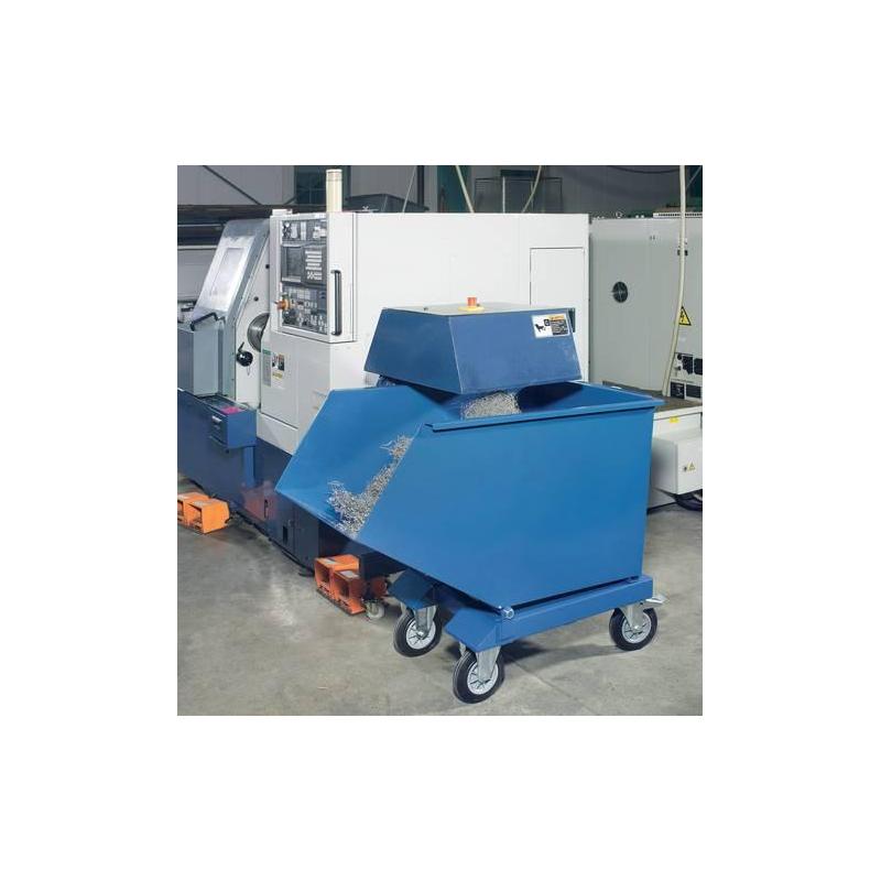 Výklopný přepravník s výpustí a kolečky modrý 450L, RAL 5007, 500kg • Vtools.cz