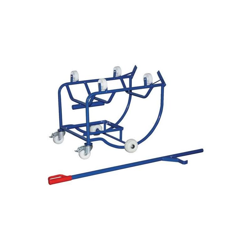 Vozík (rudl) na sudy výklopný 250 kg se 4 plastovými koly • Vtools.cz