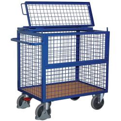 Drátěný skříňový vozík 500 kg 1000x700 mm s víkem • Vtools.cz