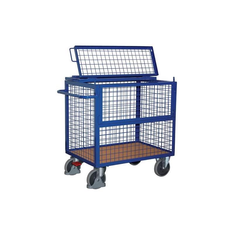 Drátěný skříňový vozík 500 kg 1000x700 mm s víkem • Vtools.cz