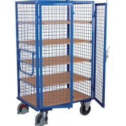 Nákladní vozík s policemi 500 kg 3 stěny 1200x780 mm 5 polic • Vtools.cz