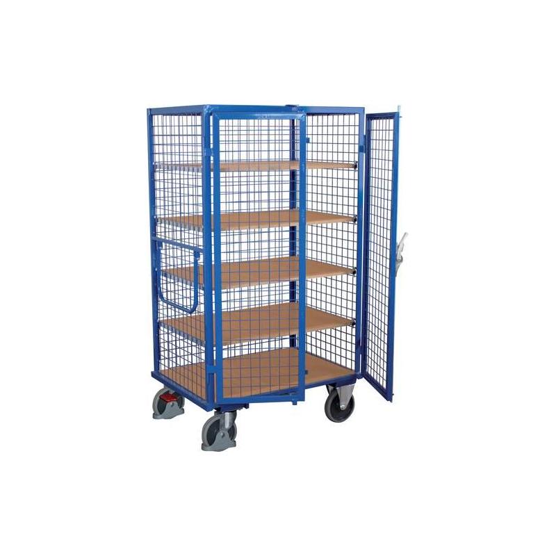 Nákladní vozík s policemi 500 kg 3 stěny 1200x780 mm 5 polic • Vtools.cz