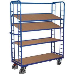 Policový vozík 250 kg 2 stěny1320x540x1500 mm 4 police • Vtools.cz