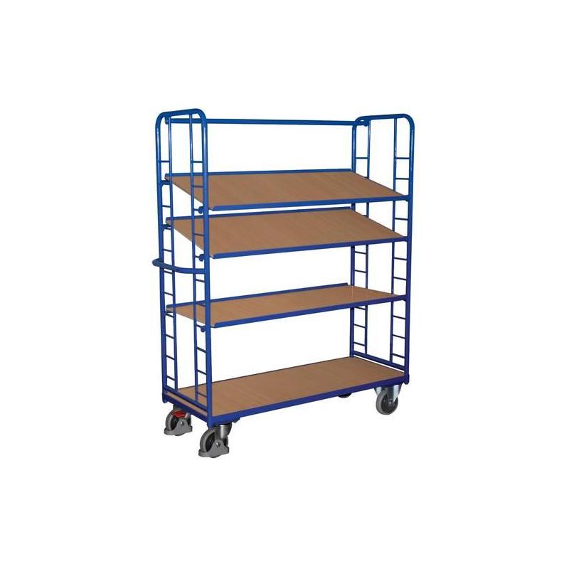 Policový vozík 400 kg 2 stěny1570x640x1750 mm 4 police • Vtools.cz