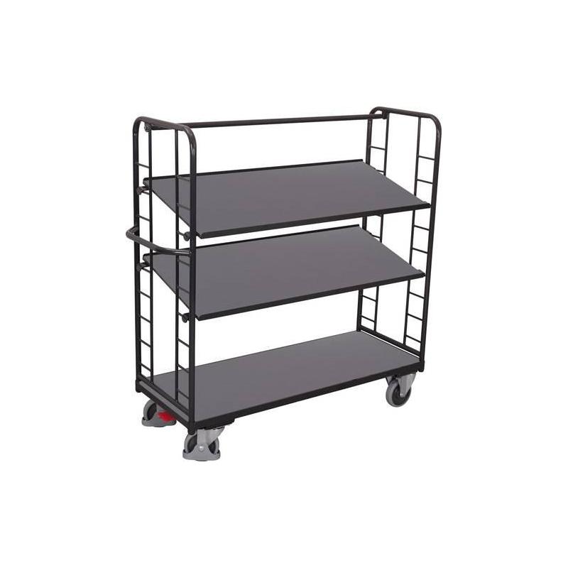 Policový vozík se 3 dřevěnými policemi • Vtools.cz