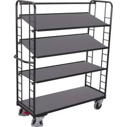 Policový vozík se 4 dřevěnými policemi • Vtools.cz