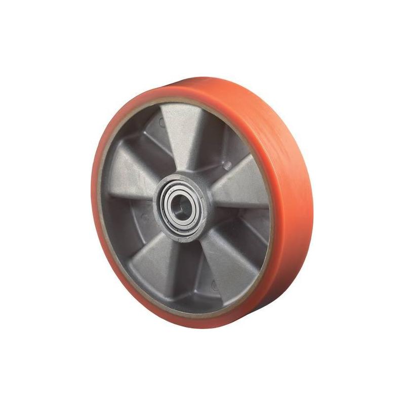 BS ROLLEN Polyuretanové kolo 125 mm lité - Poly / Alu • Vtools.cz