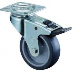 Pevné otočné kolečko 100 mm ocelové, pozink gumové kolo 6,3 • Vtools.cz