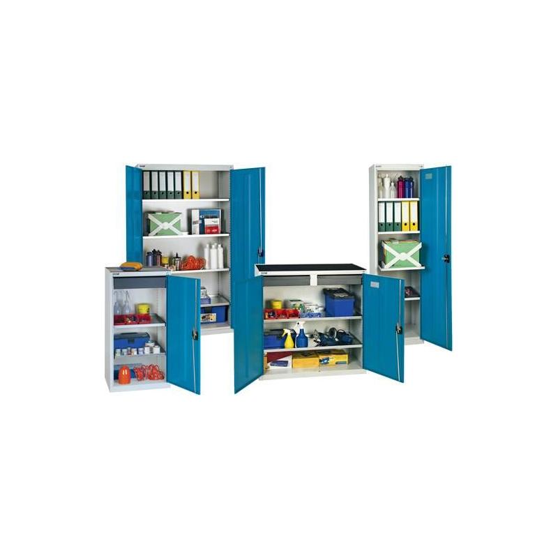 Skříňka na nářadí se 4 přihrádkami světle modrá, 1800x1000x500 • Vtools.cz