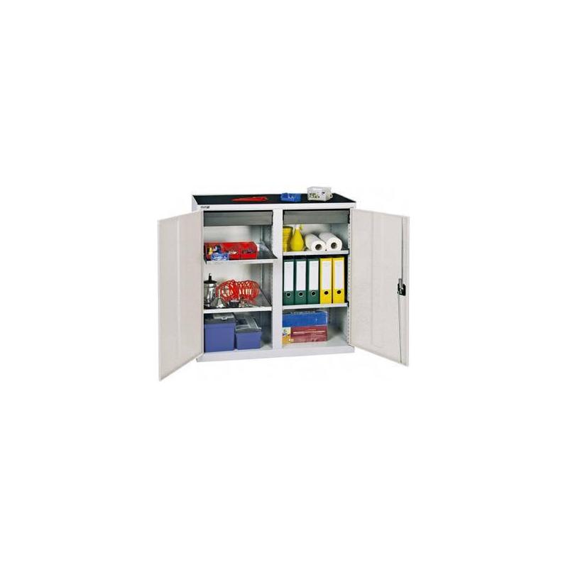 Skříňka na nářadí se 4 policemi 1000x1000x500 mm, 2 SL, RAL 7035 • Vtools.cz
