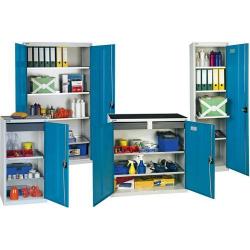 Skříňka na nářadí se 4 policemi 1800x1000x500 mm, RAL 7035 • Vtools.cz