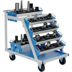 CNC transportní vozík RAL 7035 6 montážních nosičů • Vtools.cz