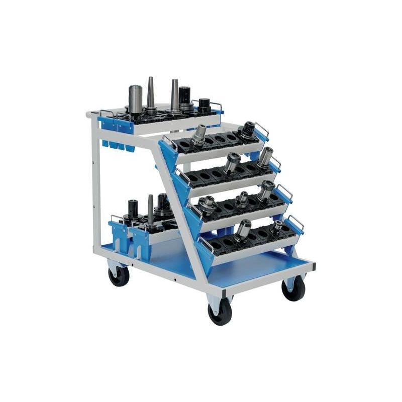 CNC transportní vozík RAL 7035 6 montážních nosičů • Vtools.cz