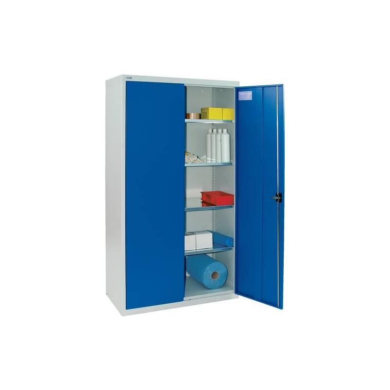 Křídlová skříň se 4 policemi 1800x1000x500 mm, RAL 7035/5010 • Vtools.cz