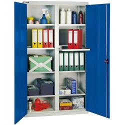 Skříňka na nářadí s 8 policemi 1800x1000x500 mm, RAL 7035/5010 • Vtools.cz