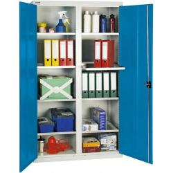 Skříňka na nářadí s 8 přihrádkami 1800x1000x500 mm šedá/modrá • Vtools.cz