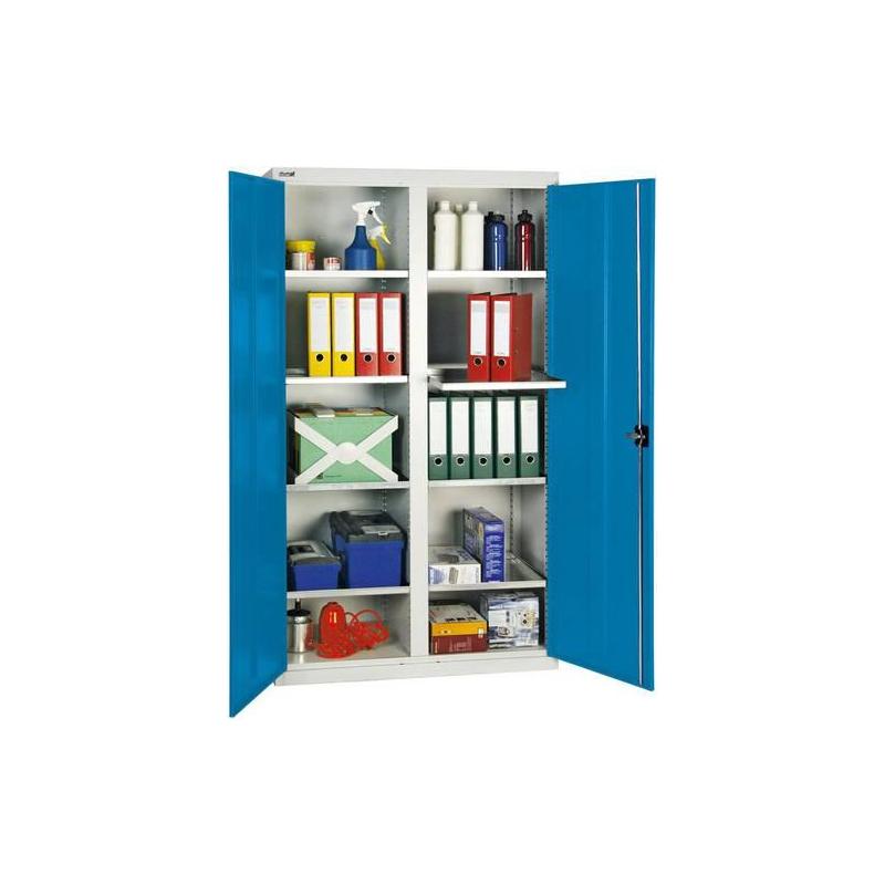 Skříňka na nářadí s 8 přihrádkami 1800x1000x500 mm šedá/modrá • Vtools.cz