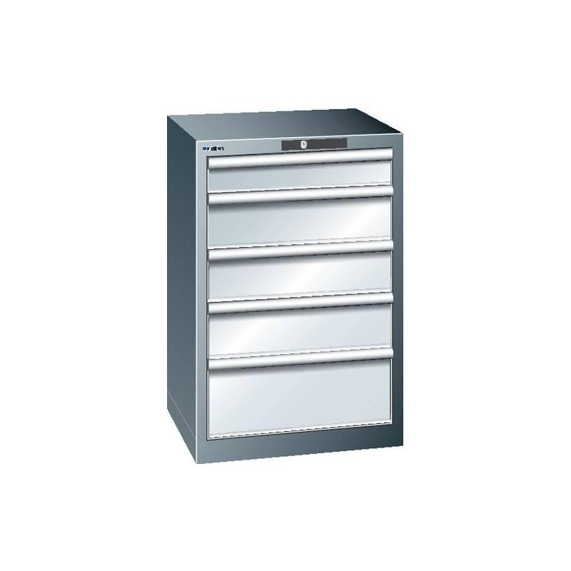 LISTA Zásuvková skříň 2727E lg/lb H890 mm 5SL 75 KeyLock RAL7035/RAL5012 • Vtools.cz